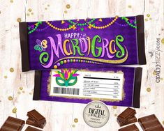 Mardi Gras Candy Bar Wrappers, Happy Mardi Gras Party Favors, Mardi Gras Candy Favors - INSTANT DOWNLOAD Mardi Gras Candy, Mardi Gras Party Favors, Happy Facts, Hershey Chocolate Bar, Fun Birthday Party, Mardi Gras Party, Hershey Chocolate, Candy Favors, Candy Bar Wrappers