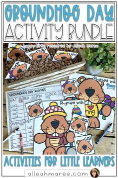 groundhog day activity bundle for little hands with pictures and text on the page,