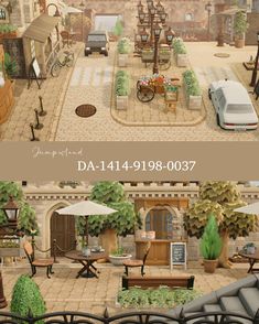 the before and after pictures show how to paint an outdoor area with furniture, plants, and other things