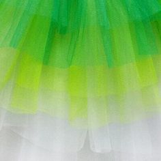 green and white tulle skirt hanging on the wall