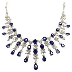 The Following Item we are offering is this Rare Important Radiant 18KT Gold Gorgeous Glittering and Sparkling Magnificent Fancy Natural Sapphires and Diamond Fringe Necklace. Necklace contains approx 70CTS of Beautiful Fancy Natural Sapphires and Diamonds!!! Stones are Very Clean and Extremely Fine!!! This Gorgeous Necklace is a Rare Sample from A Top Private Manufacturer that sold to Select Five Star Hotels and the Finest Jewelry Stores around the World. Comes New with Tags Original Price $450, Ruby Diamond Necklace, Sapphire Diamond Necklace, Crystal Bridal Jewelry Sets, Sapphire Jewellery, Gold Triangle, Tiara Crown, Fringe Necklace, Brown Diamond, Fabulous Jewelry