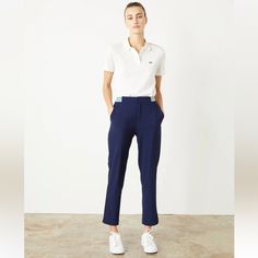 Bandier All Access Golf Pants In Navy Size 6 Golf Pant Matte Look 2-Way Stretch Dry Finish Medium Weight Breathable And Quick-Drying Features Uv Protection Chlorine-Resistant Mid Rise Inseam Measures 28" From The Bottom Back Exposed Elastic Features Side Pockets And A Hidden Back Pocket Imported 71% Polyamide, 29% Elastane Low Rise Leggings, Tan Legs, Off Shoulder Romper, Wide Leg Romper, Belted Romper, Ankle Length Leggings, Beige Pants, Christmas Leggings, Jumpsuit Elegant