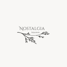 the logo for nostalgica bibliote, which is also in black and white