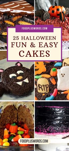 halloween fun and easy cakes that kids can make with their favorite treats for the holidays