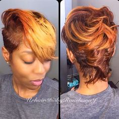 Color Fire Hair Color Short, Black Womens Hairstyles, Fire Hair Color, Short Pixie Cuts, Black Hair Short Cuts, Fire Hair, Cut Life, Short Sassy Hair, Sassy Hair