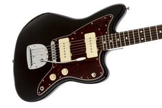 an electric guitar with a black body and red pick - up on the pickuper