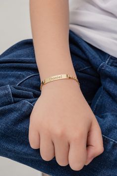 Kids Name Bracelet 𝐻𝑜𝓌 𝒯𝑜 𝒪𝓇𝒹𝑒𝓇 ✨ Select Finish and the Bracelet length from the menu. ✨ Please write your name in the Personalization Box. ✨ Please choose one of the Font Type for the Name and write it in the Personalization Box. 𝐼𝓉𝑒𝓂 𝒟𝑒𝓈𝒸𝓇𝒾𝓅𝓉𝒾𝑜𝓃 Made entirely of 925 Sterling Silver/ 100% 14K Solid White/Yellow/Rose Gold, this best-selling classic identification bracelet is an excellent keepsake and heirloom piece for infants, toddlers and even teenagers. This bracelet Cheap Custom Name Bracelet For Birthday, Cheap Custom Name Blue Bracelets, Its A Boy Bracelet, Cheap Blue Name Bracelet For Gift, Cheap Personalized Name Bracelet For Birthday, Cheap Blue Name Bracelet As Gift, Kids Name Bracelet, Initial Fonts, Chain Extenders