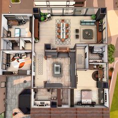 an aerial view of a two bedroom apartment