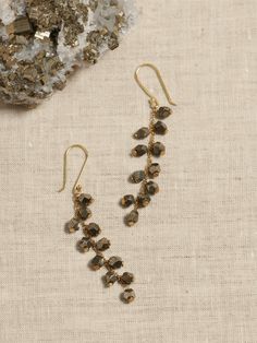 Elba Dangle Earrings | Aureus + Argent | Banana Republic Gold Drop Jewelry With Faceted Beads, Elegant Bronze Jewelry With Faceted Beads, Gold Smoky Quartz Gemstone Jewelry, Elegant Gold Jewelry With Smoky Quartz, Brass Jewelry With Faceted Beads For Jewelry Making, Faceted Silver Brass Jewelry, Mineral Crystal Jewelry With Faceted Beads For Gift, Faceted Smoky Quartz Jewelry As Gift, Faceted Smoky Quartz Jewelry For Gift