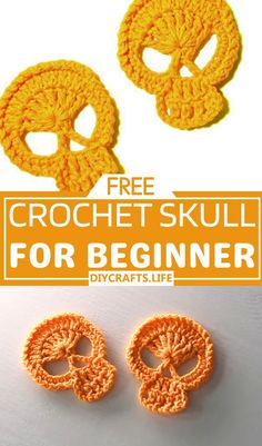 Learn the art of creating a beautiful Crochet Skull with an easy pattern perfect for those new to crochet. This beginner-friendly guide offers a simple way to master a new skill while having fun. Scull Crochet Pattern, Very Beginner Crochet, Crochet Skull Earrings, Crochet Skull Earrings Free Pattern, Knitted Skull Pattern, Halloween Easy Crochet, Halloween Crochet For Beginners, Skull Applique Crochet Free Pattern, Crochet Easy For Beginners