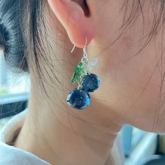 Blueberries Earrings, Fruit Earrings, Blueberry Cluster Earrings, Resin Berries Drop Earrings, Food Earrings - Etsy Blueberry Fashion, Fruits Jewelry, Blueberry Earrings, Cute Dangle Earrings, Earrings Food, Blue Berry, Fruit Jewelry, Types Of Earrings, Food Earrings