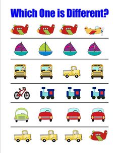 a printable worksheet for children to learn how to find which one is different