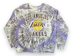 Tie Dye LA Lakers sweatshirt- XXL Lakers Sweatshirt, Nba Sweatshirt, Tie Dye Women, Tie Dye Sweater, Retro Sweatshirts, Tie Dye Long Sleeve, Tie Dye Sweatshirt, Los Angeles Lakers, Graphic Crewneck Sweatshirt