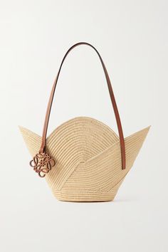 LOEWE + Paula's Ibiza Petal Basket leather-trimmed raffia tote bag | NET-A-PORTER French Summer Style, Loewe Paula's Ibiza, French Chic Fashion, Raffia Tote Bag, Jeweled Collar, Basket Tote, Loewe Bag, Wedge Espadrilles, Woven Raffia