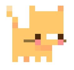 an image of a yellow cat that is pixeled in the style of minecraft