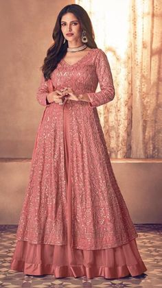 Long Choli Lehenga, Mega Mart, Pink Anarkali, Anarkali Lehenga, Lehenga Suit, Pink Gown, Lehenga Style, Designer Anarkali