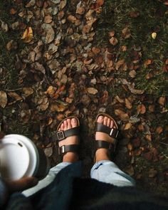 —@emilymariiiee - Well, fall is officially here & I have fully accepted it...still, no one’s gonna stop me from wearing my Birk’s all year round. (Also peep my 3x broken toe on the left foot) 🍁🎃// #explorevanisle Classic Open Toe Sandals For Outdoor, Outdoor Leather Footbed Sandals, Classic Outdoor Sandals With Cushioned Footbed, Classic Sandals With Leather Footbed For Outdoor, Leather Footbed Slip-on Sandals For Fall, White Birkenstock, White Birkenstocks, Birkenstock Arizona, Birkenstock