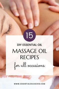 Making massage oils at home is not as hard as you might think! Here are 15 recipes that use essential oils to create relaxing and aromatic blends. Whether you're looking for ways to destress after a long day or want to give an extra special gift, these recipes are sure to please. Homemade Massage Oil Recipes, Essential Oil Massage, Message Oil