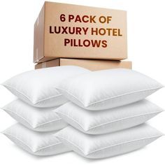 six pack of luxury hotel pillows