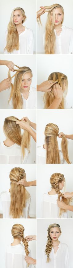 Romantic Side Braid Hair Tutorial Braided Hair Tutorial, Side Braid Hairstyles, Romantic Hairstyles, Cute Braided Hairstyles, Fishtail Braid, Great Hair, Diy Hairstyles