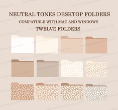 neutral tones desktop folders compatible with mac and windows