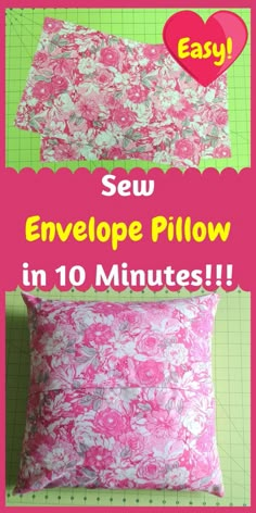 sew envelope pillow in 10 minutes with the instructions to make it easy and quick