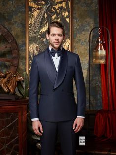 [5164-2] 3-Piece Navy Shawl Lapel Double Breasted Tuxedo with pants Navy Blue Tuxedo, Blue Tuxedo, Unique Tuxedos, Navy Shawl, Designer Tuxedo, Navy Blue Tuxedos, Double Breasted Tuxedo, Blue Suit Men, Blue Tuxedos