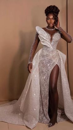 Arabic Portrait, Glam Wedding Dress, Sparkly Crystals, Detachable Train, African Lace Dresses, Wedding Reception Dress, Dream Wedding Ideas Dresses