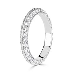 Enhance your style with our 1.35ct Round Brilliant Cut Diamond Knife Edge Eternity Band, expertly crafted in lustrous 18k white gold. This band features E-F color and VS1-VS2 clarity diamonds that are set with precision and shimmer with brilliance, highlighting the sophisticated knife-edge design. Ideal for symbolizing eternal love, this eternity band exudes timeless elegance and luxurious charm. Whether worn solo or stacked, it serves as a refined statement piece, embodying the pinnacle of endu Elegant White Gold Eternity Band With Pave Setting, Luxury Platinum Round Eternity Band, Luxury Eternity Band With Pave Setting, White Platinum Eternity Band With Round Cut, Luxury White Eternity Band With Vvs Clarity, Luxury White Eternity Band With Pave Setting, Luxury White Gold Eternity Band With Pave Setting, Platinum Eternity Band With Pave Setting, White Platinum Eternity Band With Diamond Accents