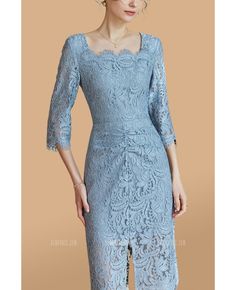 Get 10% off now! Buy gorgeous sheath lace cocktail party dress with split at wholesale price online. Free shipping and pro custom service since 2009. Bodycon Lace Patchwork Evening Dress, Evening Bodycon Dress With Lace Patchwork, Fitted Lace Trim Evening Dress For Banquet, Fitted Evening Dress With Lace Trim For Banquet, Fitted Lace Patchwork Dress For Banquet, Formal Fitted Lace Dress With Straight Neckline, Fitted Lace Dress With Straight Neckline For Party, Fitted Lace Dress With Straight Neckline For Formal Occasions, Fitted Lace Dress With Straight Neckline