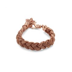 Medium Rose Gold Braided Bracelet Braided Bracelet, Braided Bracelets, Gold Plating, Chain Bracelet, Rope Bracelet, Gold Bracelet, Gold Plate, Braids, In Italy