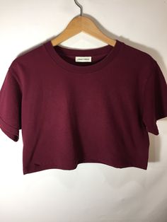 Basic Crop Burgundy T-Shirt Baggy Crop Top, Maroon Crop Top, Burgundy Crop Top, Burgundy Shorts, Crop T Shirt, Swim Suits, Cropped Tube Top, Clothing Design