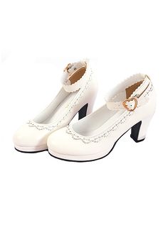 Buy Pure White Or Black Round-Toe Elegant Classic Lolita Shoes on Lolitain.com. Choose your perfect classic lolita dress, gothic lolita dress, and more. Regular discounts up to 50% off. White Victorian Shoes, White Goth Shoes, White Vintage Shoes, Mha Fantasy Au, 50s Shoes, Royal Shoes, Victorian Shoes, White Goth, Black And White Heels