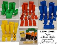 lego loose build blocks with instructions to make them look like they are made out of legos