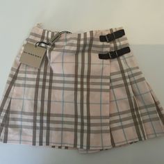 Has A Tiny Hole Pictured In The Last Photo From The Security Tag Pink Burberry Skirt, Coquette Aethestic, Original Coquette, Russian Outfit, Burberry Clothes, Burberry Skirt, Russian Clothing, Skirt Aesthetic, Kids Plaid