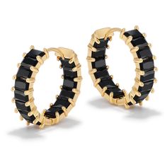 PRICES MAY VARY. Fashion Design Earrings: Our Gold Hoop Earrings are one of the most popular pieces of jewelry today, with rows of sparkling rhinestones adorning each hoop made of precious metal. These black earrings are beautiful and effortless, perfect for everyday wear! CZ Hoop Earrings: Measuring 0.91 inches (23 mm) in length, 4 mm in width, and weighing 3.9 grams each, our hoop earrings come beautifully packaged in a gift box, making them the perfect gift for a favorite person! 18K Gold Pla Perfect Gif, Crystal Hoop Earrings, Box Making, Design Earrings, Cz Earrings, Black Earrings, Precious Metal, Light Weight Earrings, Jewelry Earrings Hoops