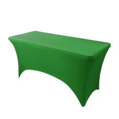 a bright green table cover on a white background