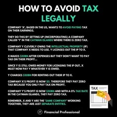 an advertisement with the words how to avoid tax legally