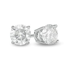 Show your sophisticated taste in style when you wear these timeless round diamond solitaire stud earrings in white gold. Fashioned in cool 10K white gold Each earring showcases a 1/2 ct. round diamond solitaire sparkling in a classic four-prong setting. Captivating with 1 ct. t.w. of diamonds These post earrings secure comfortably with screw backs. Gold Book, Diamond Birthstone, Peoples Jewellers, Solitaire Studs, Diamond Stone, Earring Backs, Stud Earring, Diamond Solitaire, Designer Earrings