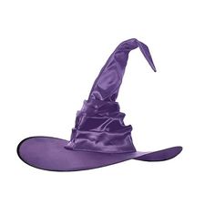 a purple hat with a long ribbon on it