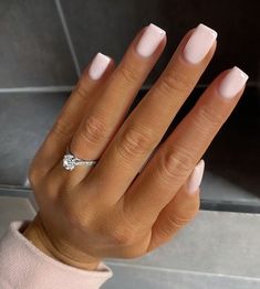 Milky Pink Bridal Nails, Milky White Pink Nails Acrylic, Light Pink Almost White Nails, Biab Nails Plain, Whiteish Pink Nails, Pale Pink Short Nails, Whitish Pink Nails, Milky Color Nails, Squoval Acrylic Nails Design