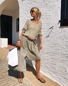 Patrizia Casarini, Round Neck Casual Dress, Daytime Dresses, Long Sleeve Casual Dress, Half Sleeve Dresses, 가을 패션, Looks Style