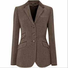 Herringbone Women's Jackets Coat Slim Fit Single Breasted Tweed Jacket Tailored | eBay Tailored Tweed Outerwear With Herringbone Pattern, Tailored Fall Blazer With Herringbone Pattern, Tailored Herringbone Blazer For Fall, Office Tweed Outerwear With Pockets, Tweed Sport Coat With Lapel Collar For Work, Classic Tweed Outerwear With Houndstooth Pattern, Long Sleeve Tweed Blazer For Work, Classic Tweed Houndstooth Outerwear, Long Sleeve Herringbone Tweed Jacket