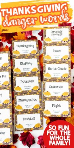 thanksgiving printables for kids to use as place cards and centerpieces on the table