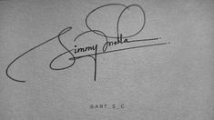 a piece of paper with the name jimmy koka written in cursive writing