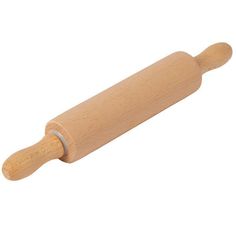 a wooden rolling pin on a white background