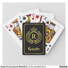 royal crown laurel playing cards by fancy celebration