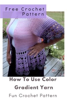 Crocheted Skirts, Free Crochet Sweater, Crocheted Clothing, Crochet Blouse Pattern, Crochet Garments, Crochet Sweater Pattern, Mountain Sunrise