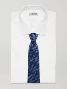 Charvet is known for luxury suiting, having been a trusted favourite among gentlemen from 1838 to the present day. This tie is made from lustrous silk jacquard-woven with a 'matchstick' pattern that adds a playful finishing touch. Luxury Standard Tie For Formal Occasions, Luxury Blue Ties For Business, Timeless Blue Suit And Tie Accessories For Formal Occasions, Luxury Ties For Office Suit Accessories, Tailored Blue Formal Tie, Luxury Blue Suit And Tie Accessories For Semi-formal Occasions, Elegant Blue Silk Suit, Classic Formal Suits With Ties, Elegant Business Suits