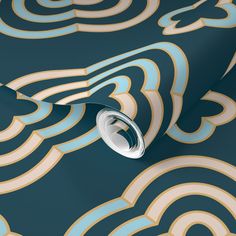 an abstract wallpaper with blue, gold and white swirls